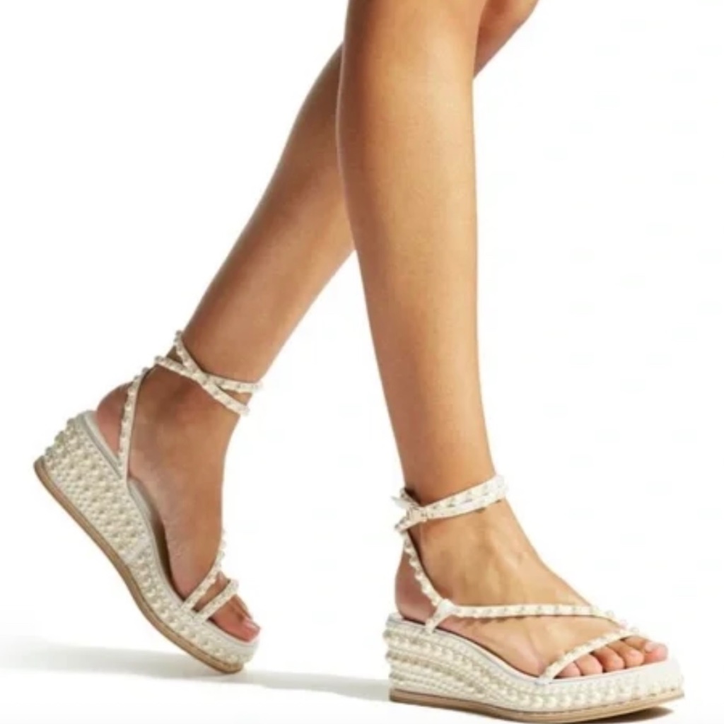 Jimmy Choo White Braided Espadrille Wedge Sandals